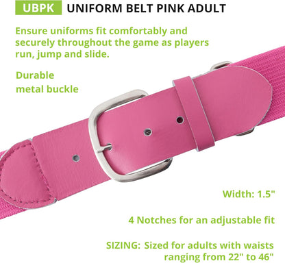 Champion Sports Baseball/Softball Uniform Belt, Comfort Stretch Fit Durable Syntex Tab - Youth &