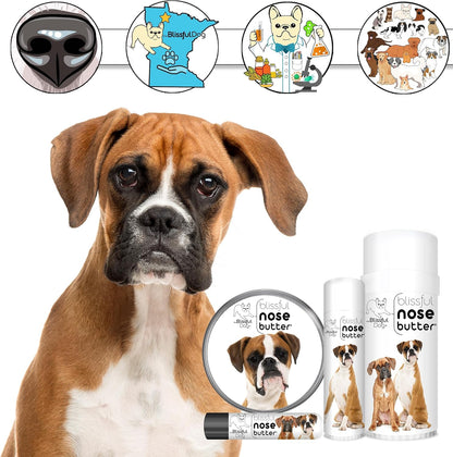 The Blissful Dog Fawn Boxer Nose Butter for Dry, Cracked Skin, Lick-Safe Dog Nose Balm with