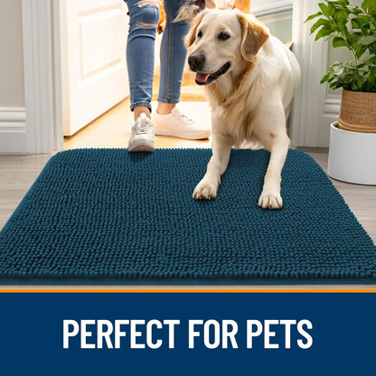 OLANLY Dog Door Mat for Muddy Paws 34x21, Absorbs Moisture and Dirt, Absorbent Non-Slip Washable