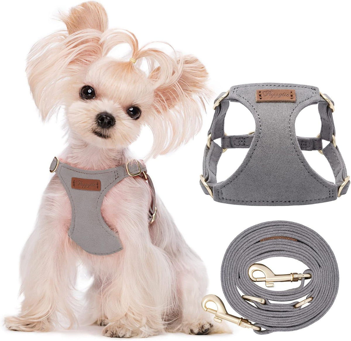 Puppytie No Pull XXS Puppy Harness with Multifunction Dog Leash,Soft Adjustable No Choke Escape