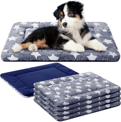 4 Pcs Washable Dog Crate Mat Kennel Pad Replaceable Reversible Pet Bed Pad for Crate Pet, Sleeping