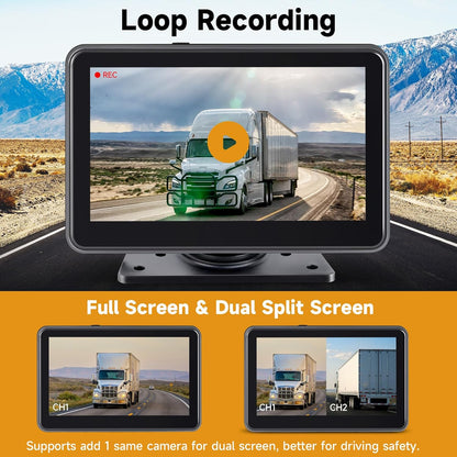 AHD1080P Wired Backup Camera with 7'' Touch Screen Monitor, Rear View Camera System for