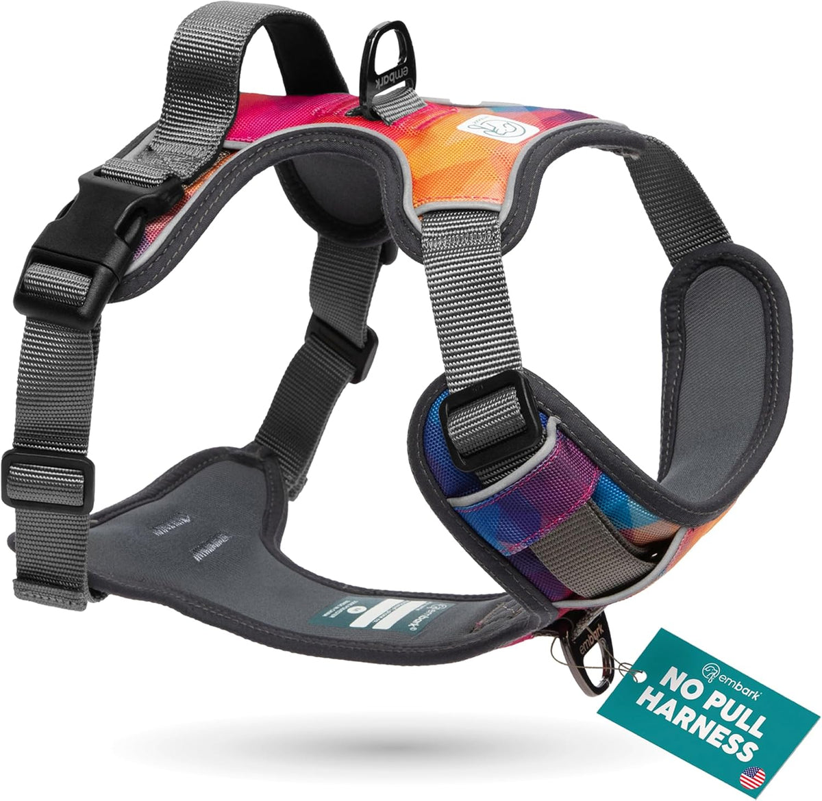 Embark Adventure Dog Harness, Reflective Trim No Pull Harness for Medium Sized Dog - Military Grade