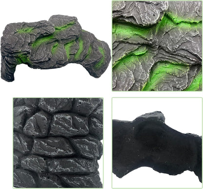 Resin Turtle Basking Platform,Turtles Rock Dock Climbing Ramp Cave Hideout Decor Reptile Terrariums
