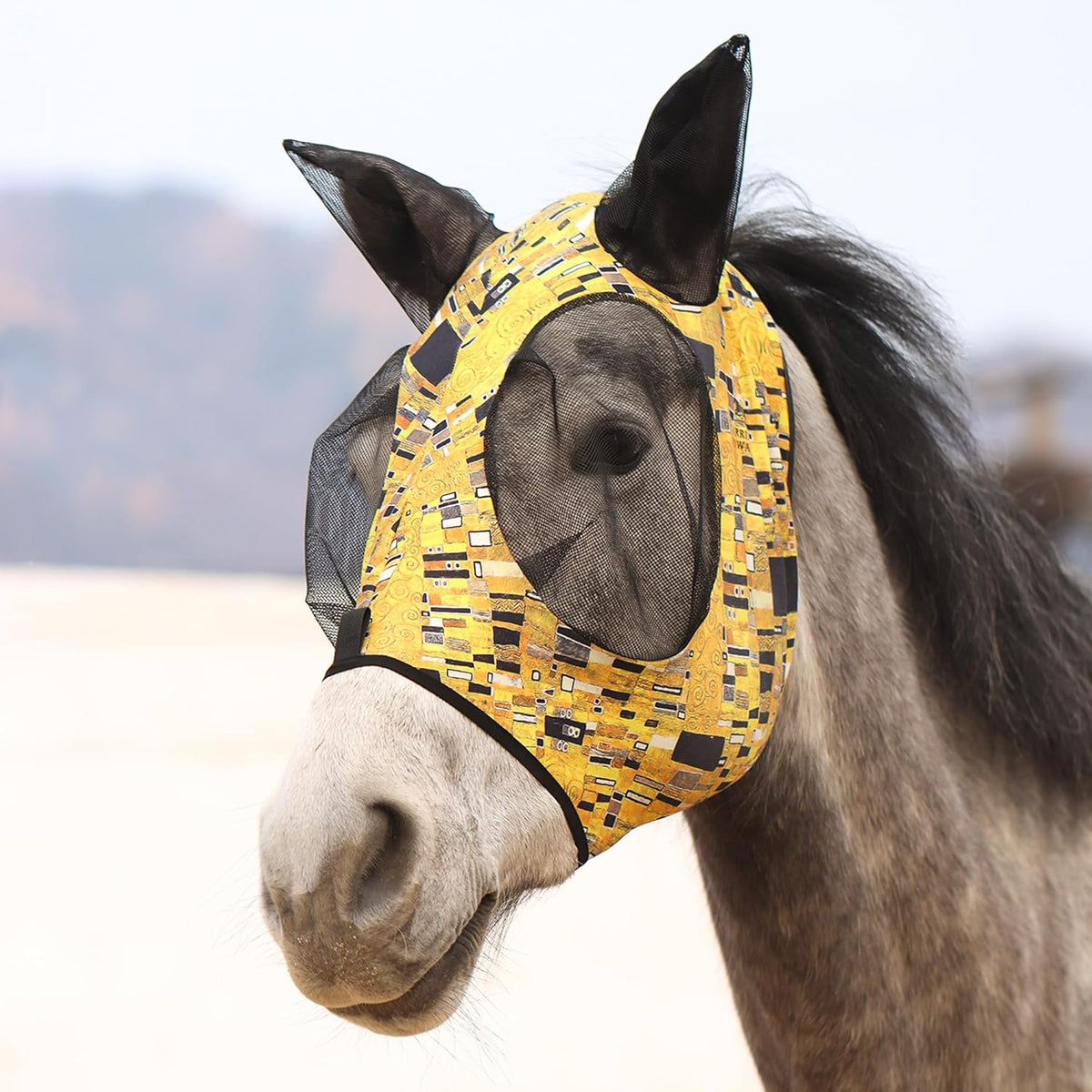 Harrison Howard Super Comfort Stretchy Fly Mask Large Eye Space with UV Protection Soft on Skin