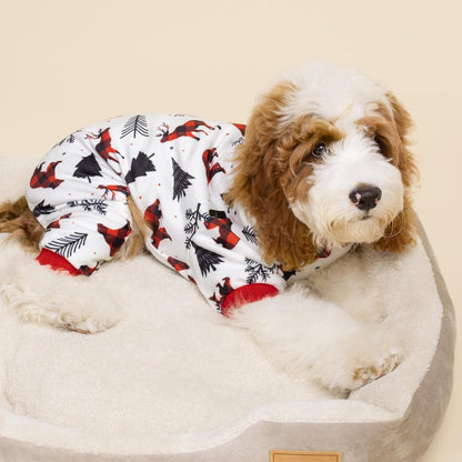 Fitwarm Reindeer Dog Christmas Pajamas, Winter Doggy Clothes for Small Dogs Boy Girl, Fleece Dog