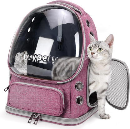 Cat Backpack Carrier, Breathable Cat Carrier Large Space Bubble Pet Backpack for Kitty Small Dog up