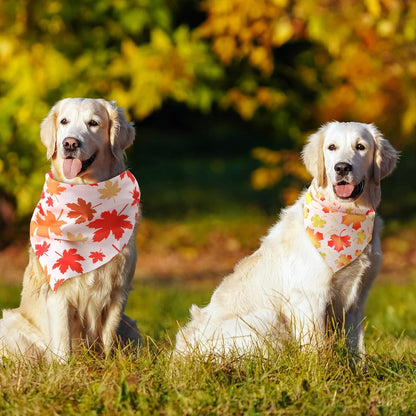 Chunful 100 Pieces Fall Dog Bandanas Bulk Autumn Pet Bandanas with Maple Leaves Patterns Triangle