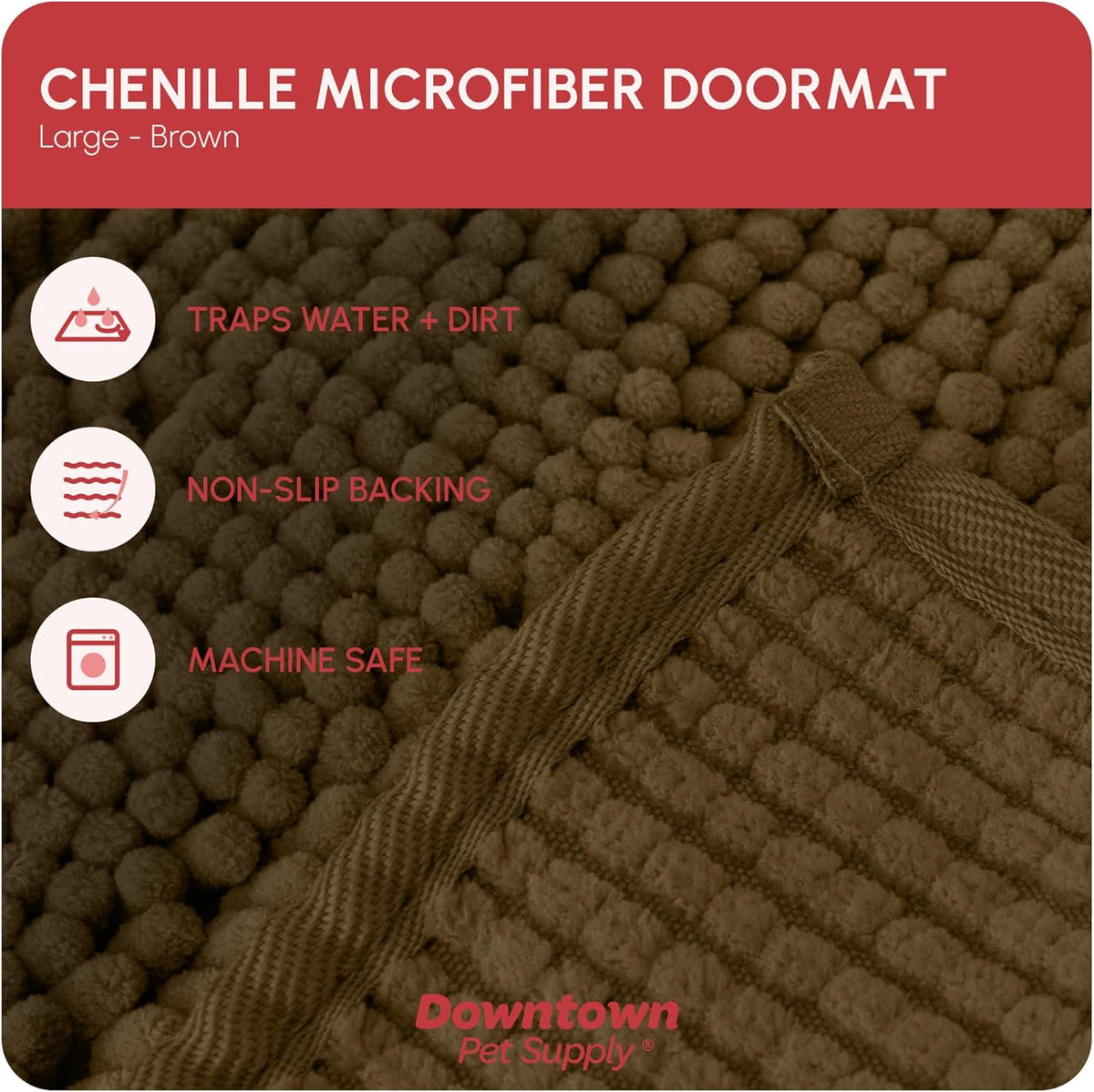 My Doggy Place Microfiber Dog Mat for Muddy Paws, 36" x 26" Brown - Absorbent and Quick-Drying Dog