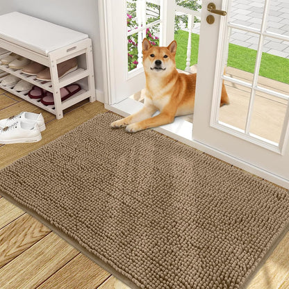 OLANLY Dog Door Mat for Muddy Paws 48x30, Absorbs Moisture and Dirt, Absorbent Non-Slip Washable