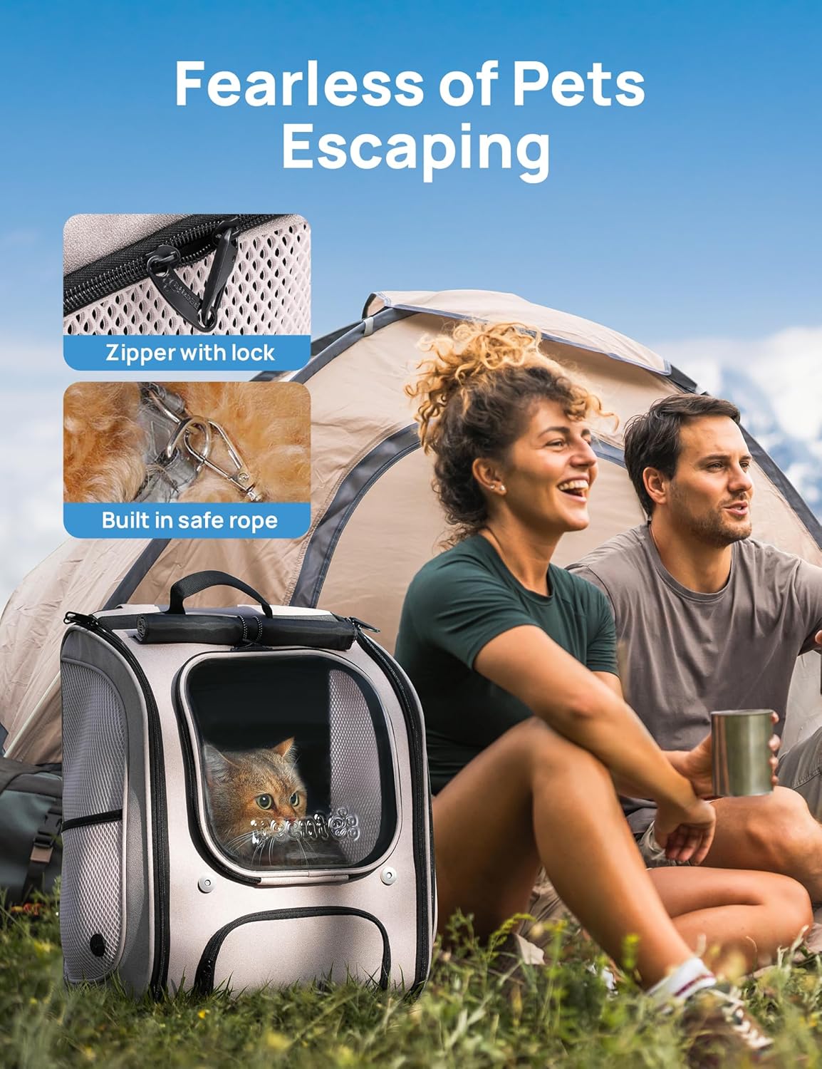 Pecute Cat Backpack Carrier, Large Space Cat Bubble Backpack, Breathable Cat Carrier, Shaded Dog