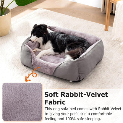 MIXJOY Calming Dog & Cat Beds - Soft Rectangle & Orthopedic Designs, Anti-Slip | Small / Medium