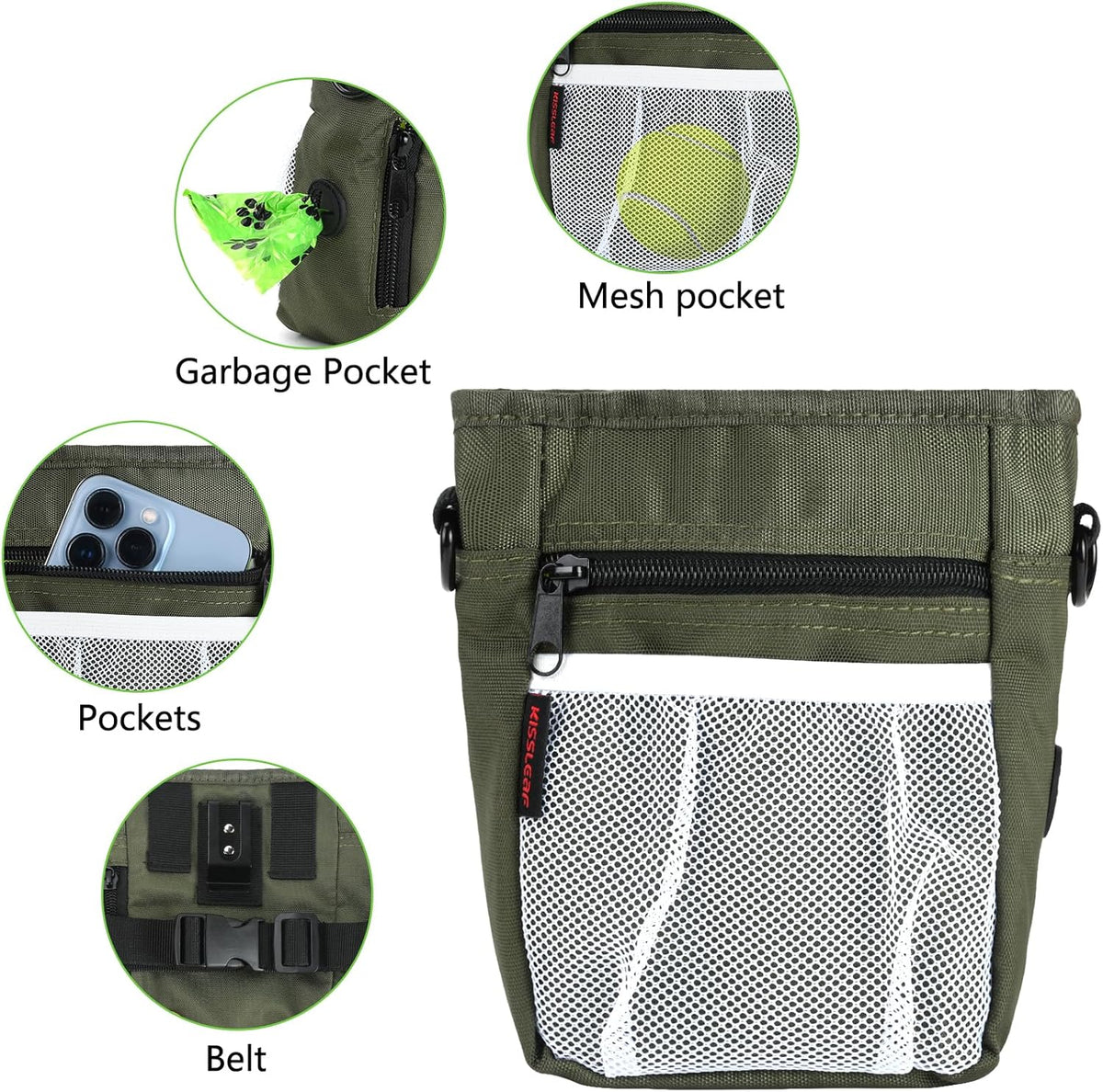Dog Treat Pouches for Pet Training with Magnetic Closure Treat Pouches for Pet Training,Large Dog