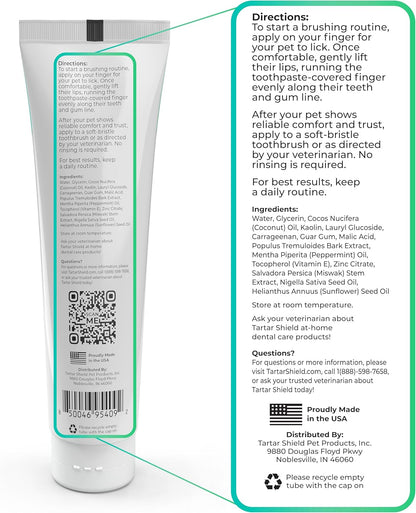 Tartar Shield Pro Care – Natural Enzymatic Pet Toothpaste – Protects Against Plaque & Tartar