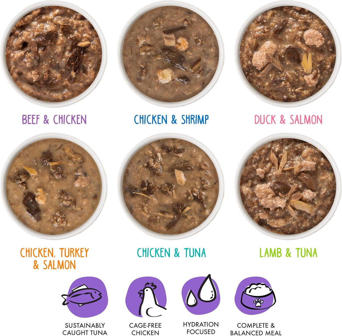 Weruva B.F.F. OMG - Best Feline Friend Oh My Gravy!, Variety Pack, Potluck O' Pouches, Wet Cat