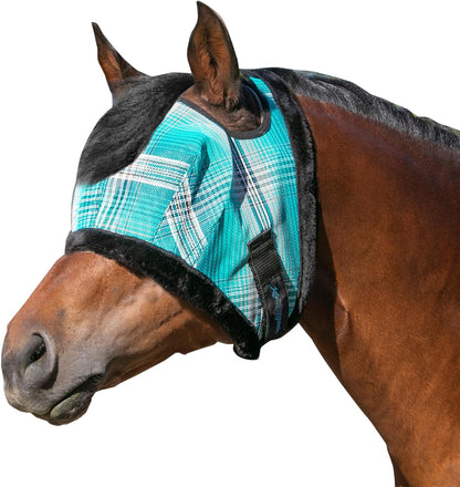 Kensington Fly Mask with Fleece Trim for Horses — Protects Face and Eyes from Flies and Sun Rays