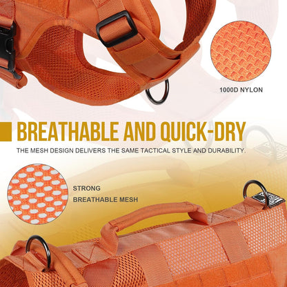 OneTigris Tactical Dog Harness for Small Dogs, No Pull Small Dog Vest Harness Breathable Military