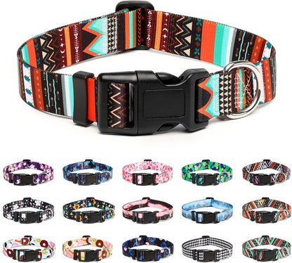 Mercano Adjustable Dog Collar - Special Design Patterns, Soft Nylon Comfortable Durable Pet Collar