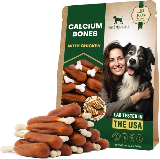 Beloved Pets Dog Treats, Calcium Bones Wrapped Chicken & Rawhide Free Chew 11Oz - Pet Healthy Dried