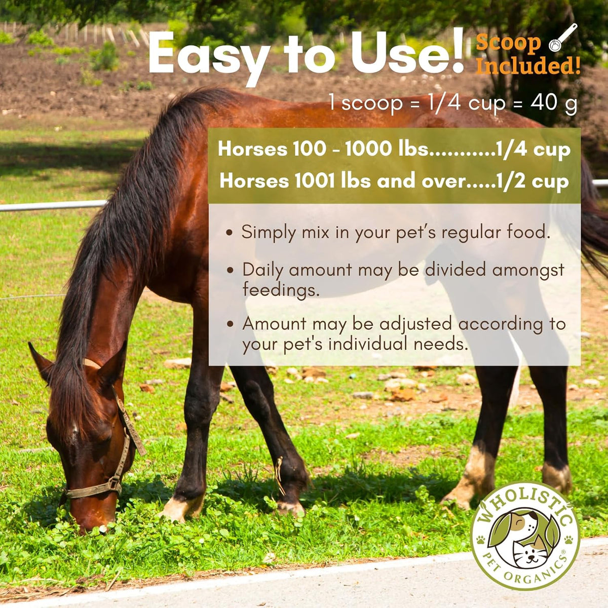 Wholistic Pet Organics Equine Complete: Horse Multivitamin for Total Body Health - Horse Supplement