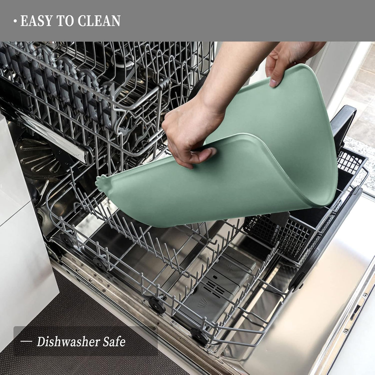 Waterproof Pet Feeding Mat with High Raised Edges, Heavier and Thicker Placemats for Cat Dog Water
