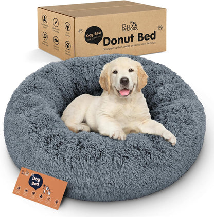 Donut Dog Bed - Premium Comfort for Anxiety Relief - Fluffy & Calming Design with Ultra-Plush