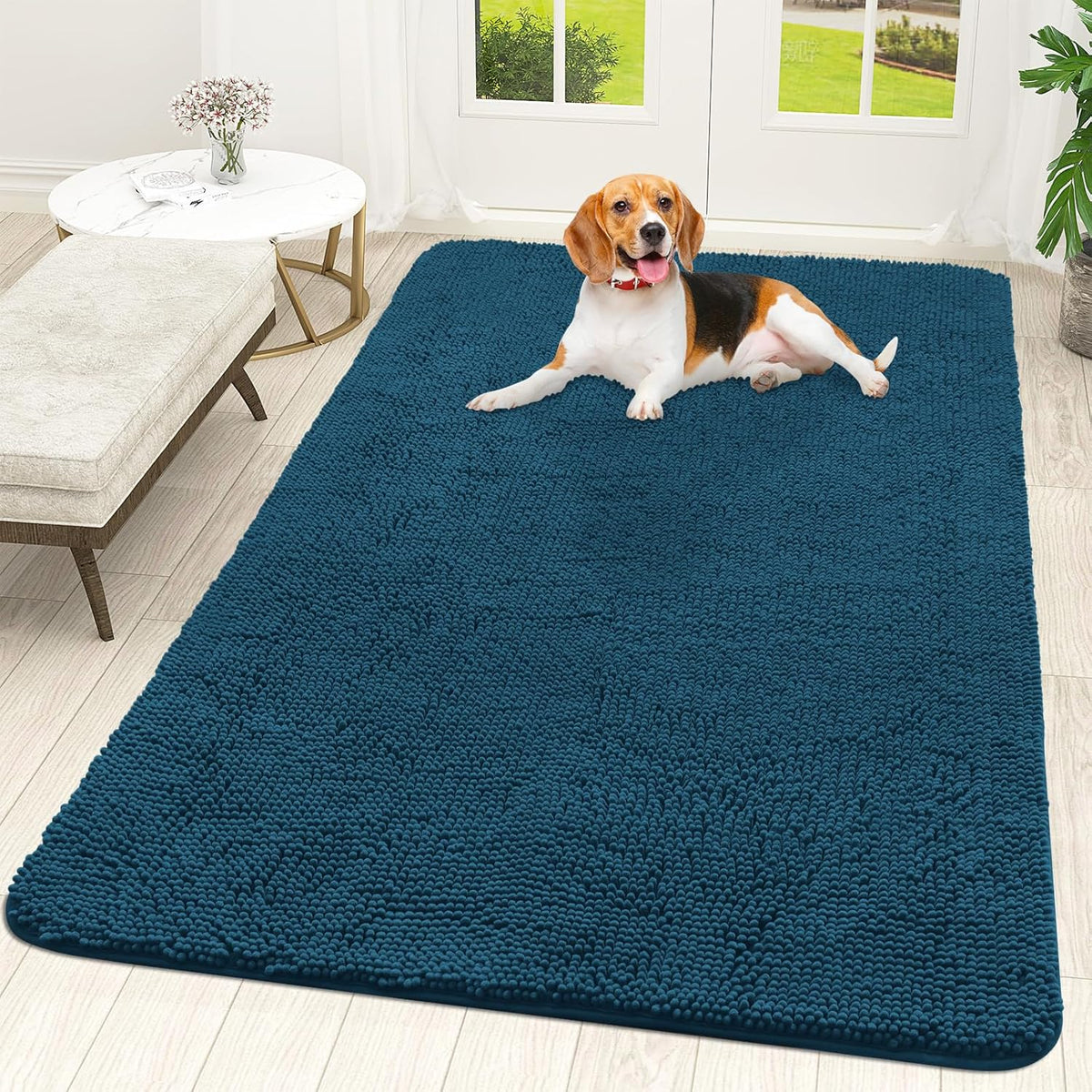 OLANLY Dog Door Mat for Muddy Paws 59x35, Absorbs Moisture and Dirt, Absorbent Non-Slip Washable