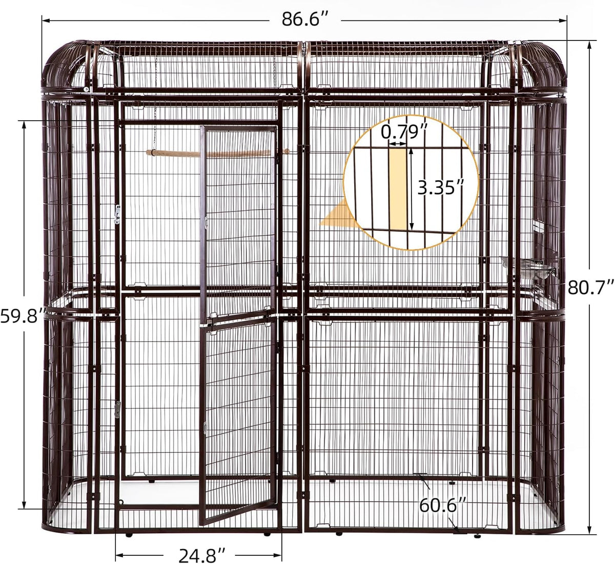 wonline Parrot Cages for Large Birds Outdoor Extra Large Bird Cage with Bird Cage and Perch
