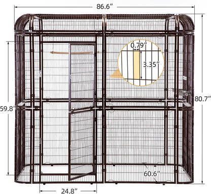 wonline Parrot Cages for Large Birds Outdoor Extra Large Bird Cage with Bird Cage and Perch