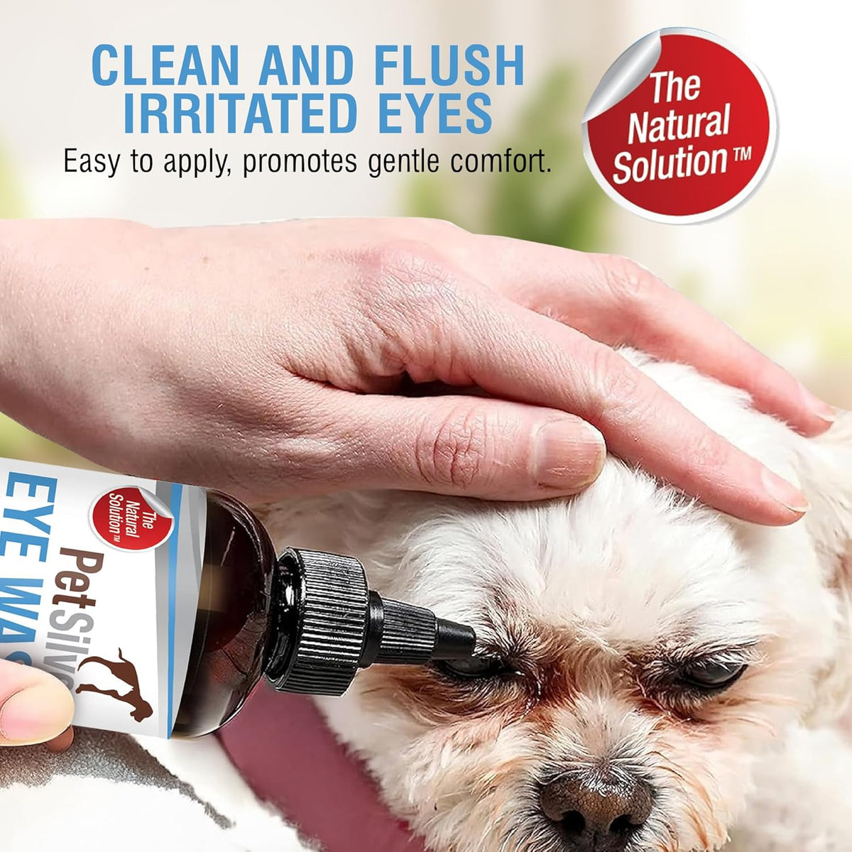 PetSilver Eye Drops for Dogs and Cats - Natural Dog Eye Wash - Relief for Inflammation & Irritation