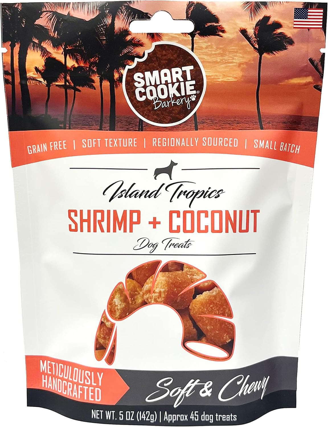 Smart Cookie All Natural Soft Dog Treats - Shrimp & Coconut - Healthy Dog Treats for Allergies