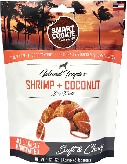 Smart Cookie All Natural Soft Dog Treats - Shrimp & Coconut - Healthy Dog Treats for Allergies