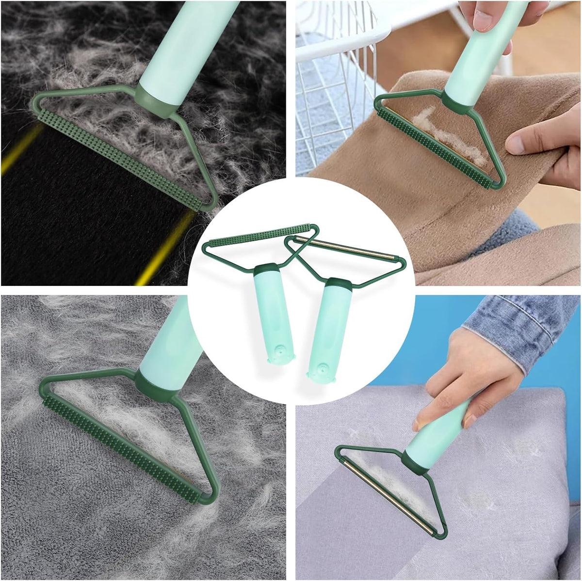 Multifunctional Pet Hair Remover,2 Pcs Carpet Scraper,4 in 1 Dog Hair Remover, Reusable Cat Hair