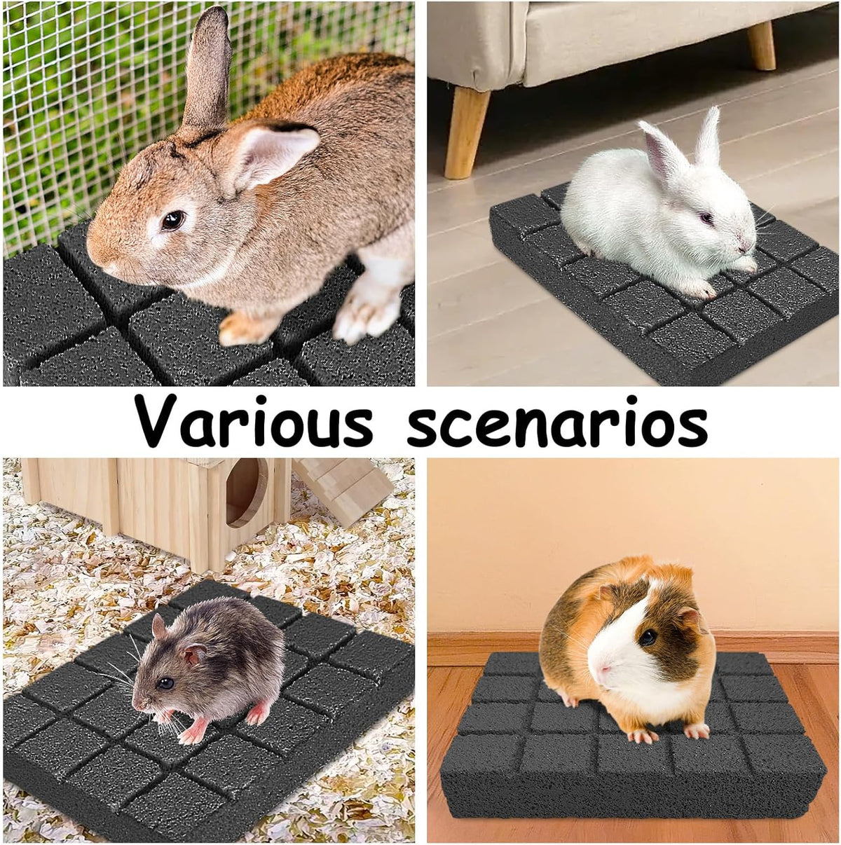 Hamiledyi 2PCS Rabbit Scratching Pads Bunny Lava Grinding Claw Pads Small Animal Foot Pads Hamster