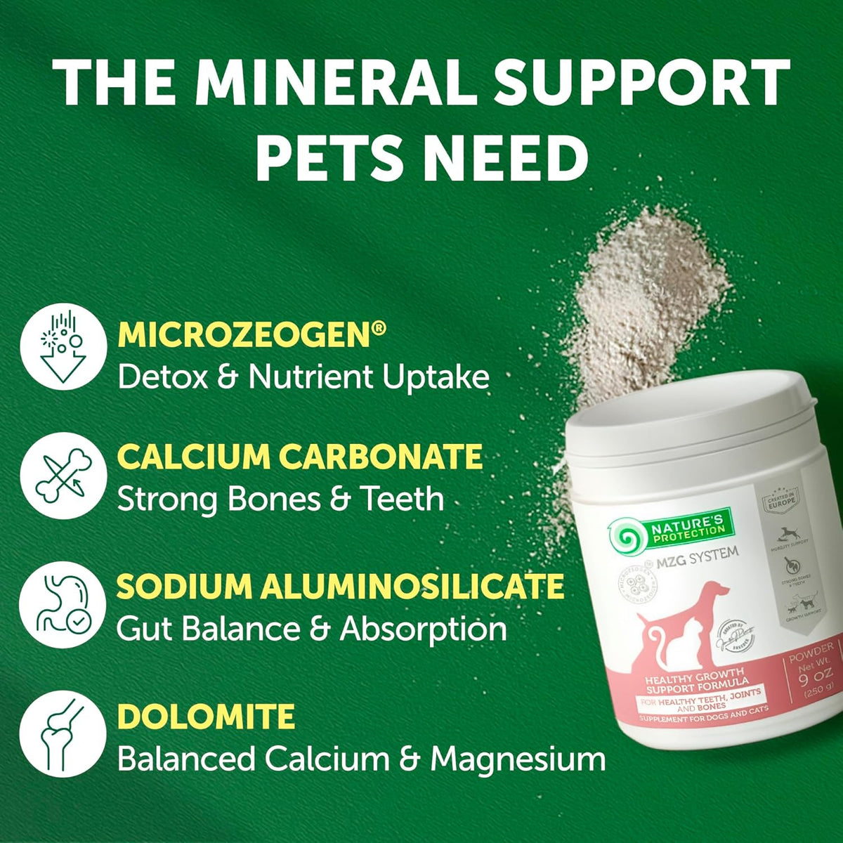 Nature's Protection Hip Joint Supplement for Dogs - Puppy Healthy Growth Mineral Supplements with