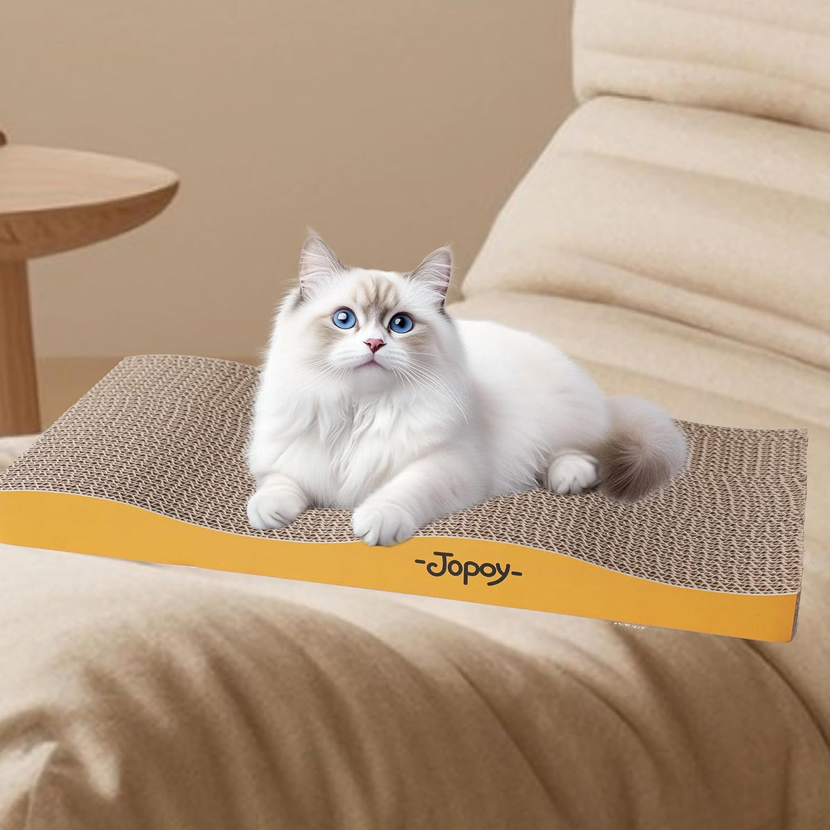 Cat Scratching Board, Corrugate Cat Scratcher for Indoor Cats with Catnip, Cat Scratch Pad with