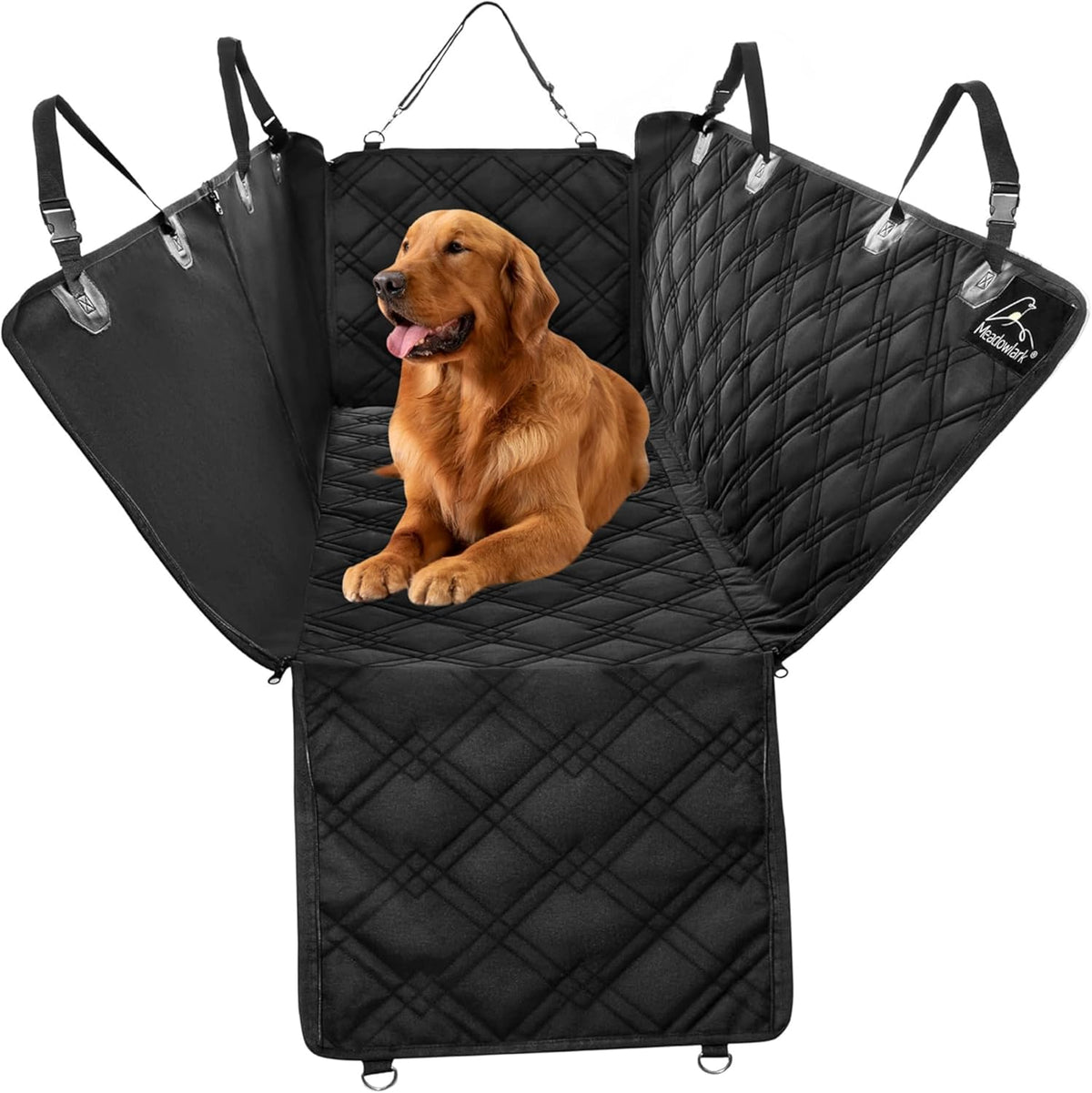 Meadowlark XL Dog Seat Covers Unique Design & Full Car Protection-Doors,Headrests & Backseat. Extra
