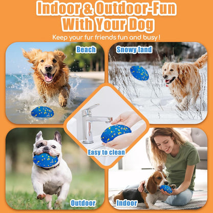 4.72" Indestructible Large Rugby Balls for Aggressive Chewers Durable Olive Bouncy Interactive