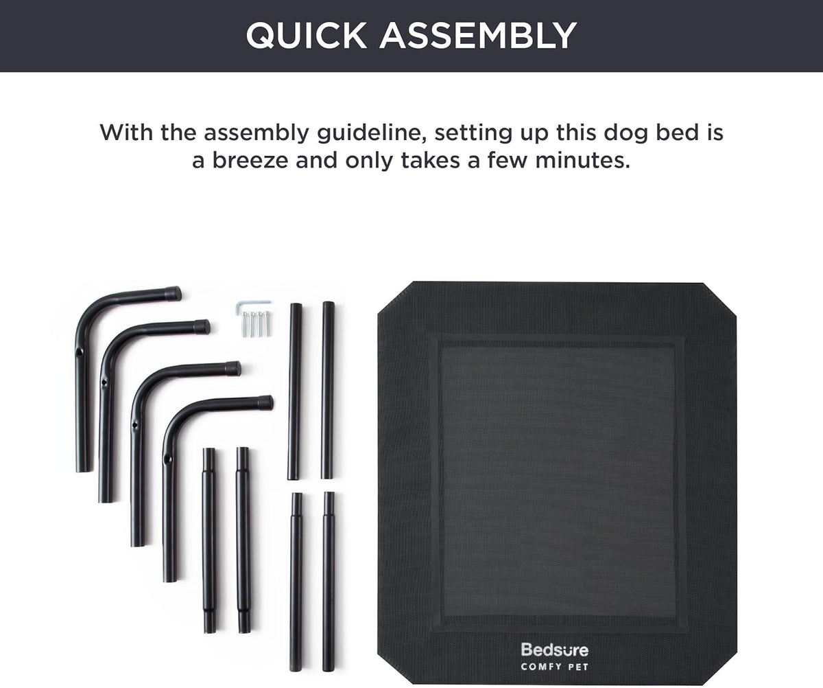 Bedsure Outdoor Elevated Dog Bed Large Sized Dog, Portable Indoor & Outdoor Cooling Raised Cot Pet