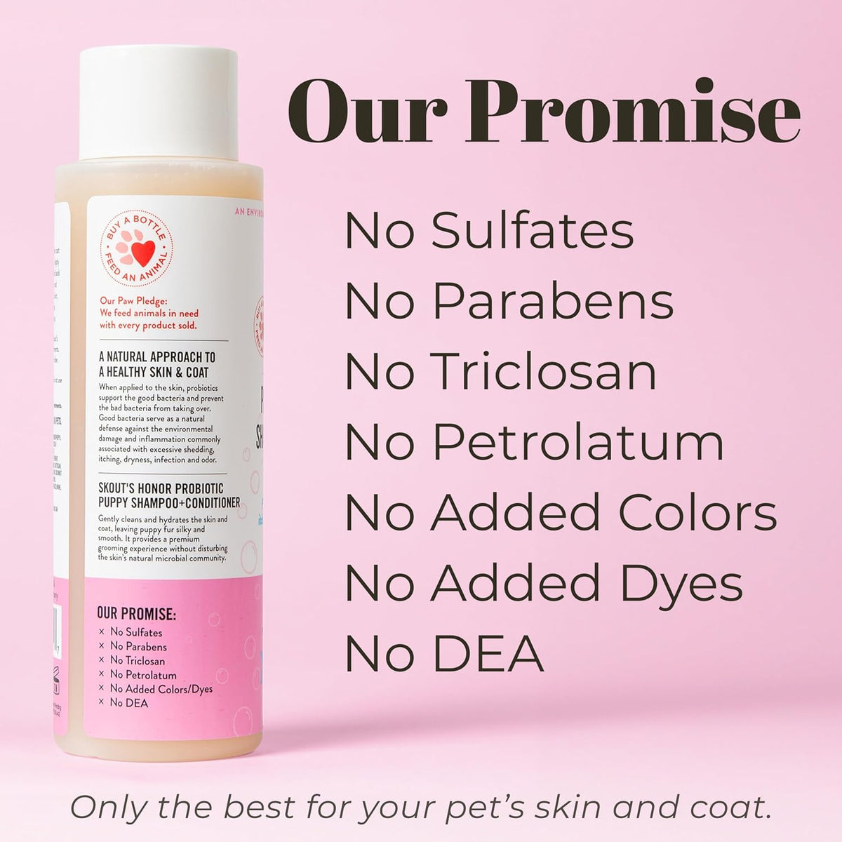 Skout's Honor Probiotic Dog Shampoo & Conditioner with Avocado Oil & Omega-3s, 97% Natural, Paraben