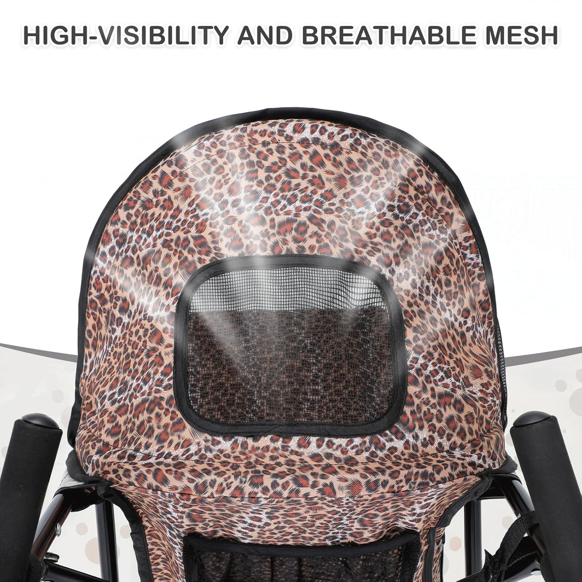 MoNiBloom 4 Wheels Pet Stroller, Easy-Fold Umbrella Shaped Dog Cat Jogger Stroller w/Storage Bag &