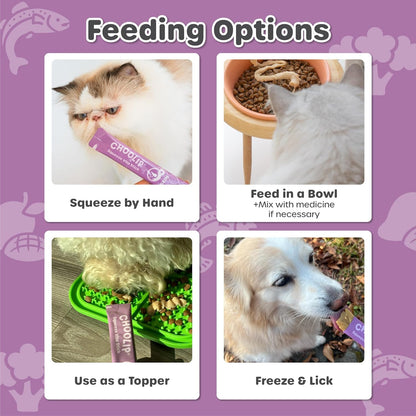 Squeeze Vita Stick Lickable Treats for Dogs & Cats. 7 Skin & Coat Support Sticks with Essential