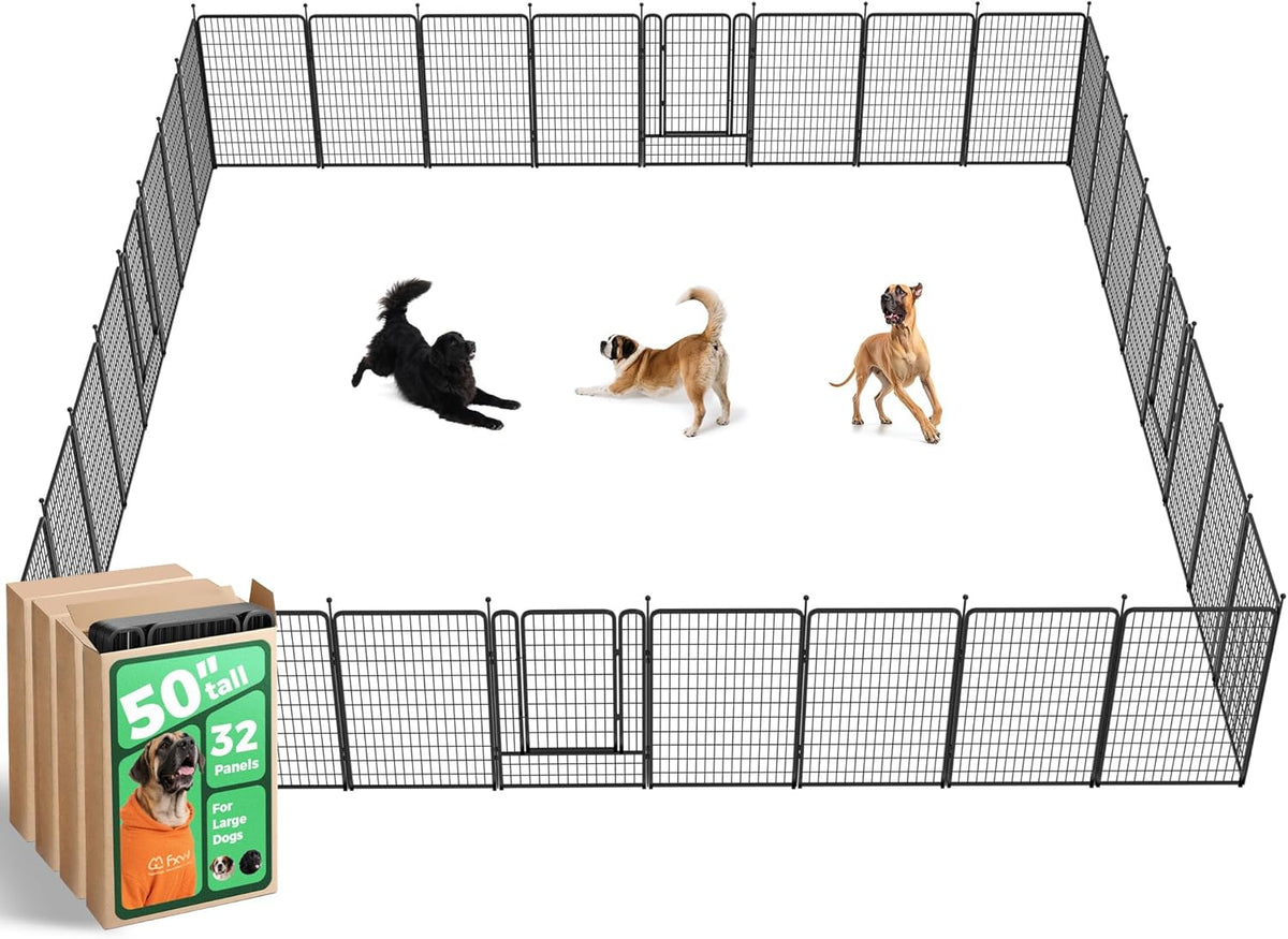 FXW Rollick Unleashed Dog Playpen for Indoor, Yard, RV Camping, 50 inch 32 Panels for Large Dogs