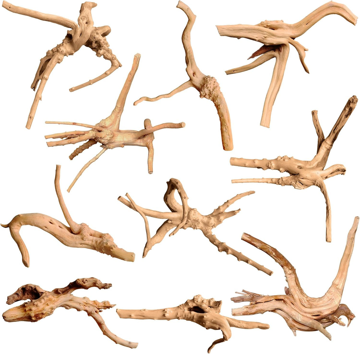 majoywoo Natural Small Driftwood for Aquarium Decor Fish Tank Decorations, Assorted Spider Wood