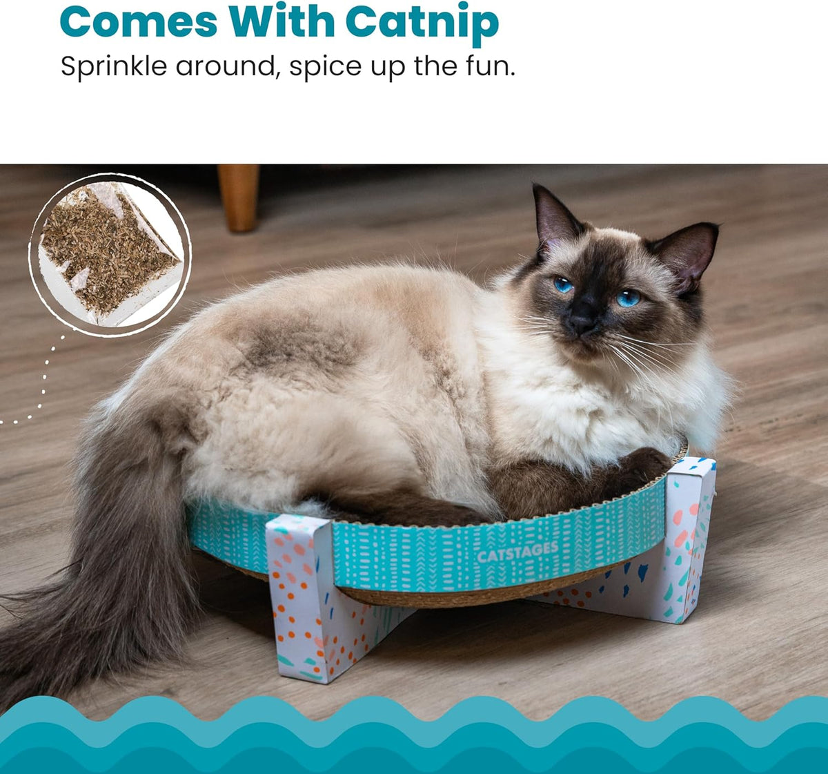 Catstages Scratch Snggle & Rest Elevated Cat Lounger and Cat Scratcher for Relaxing and Play