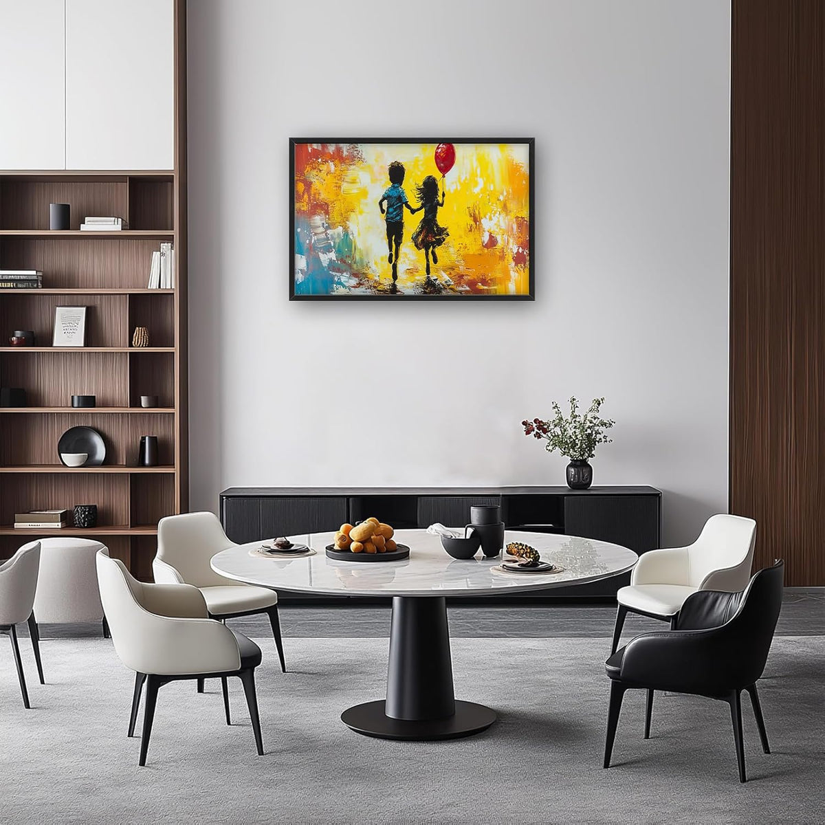 Framed Large Banksy Wall Art for Living Room, Oversized Colorful Graffiti Children Wall Decor