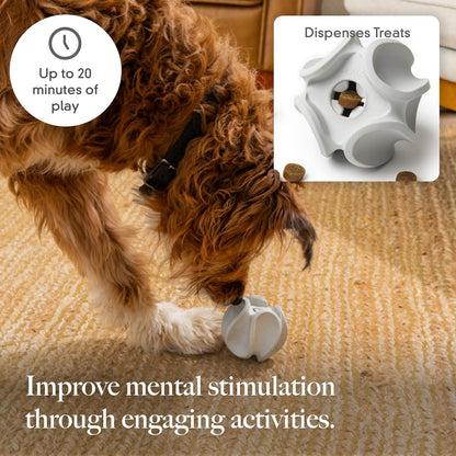 LAY LO Treat Dispensing Dog Toy – Natural Rubber Topple Toy for Chewing, Enrichment & Mental