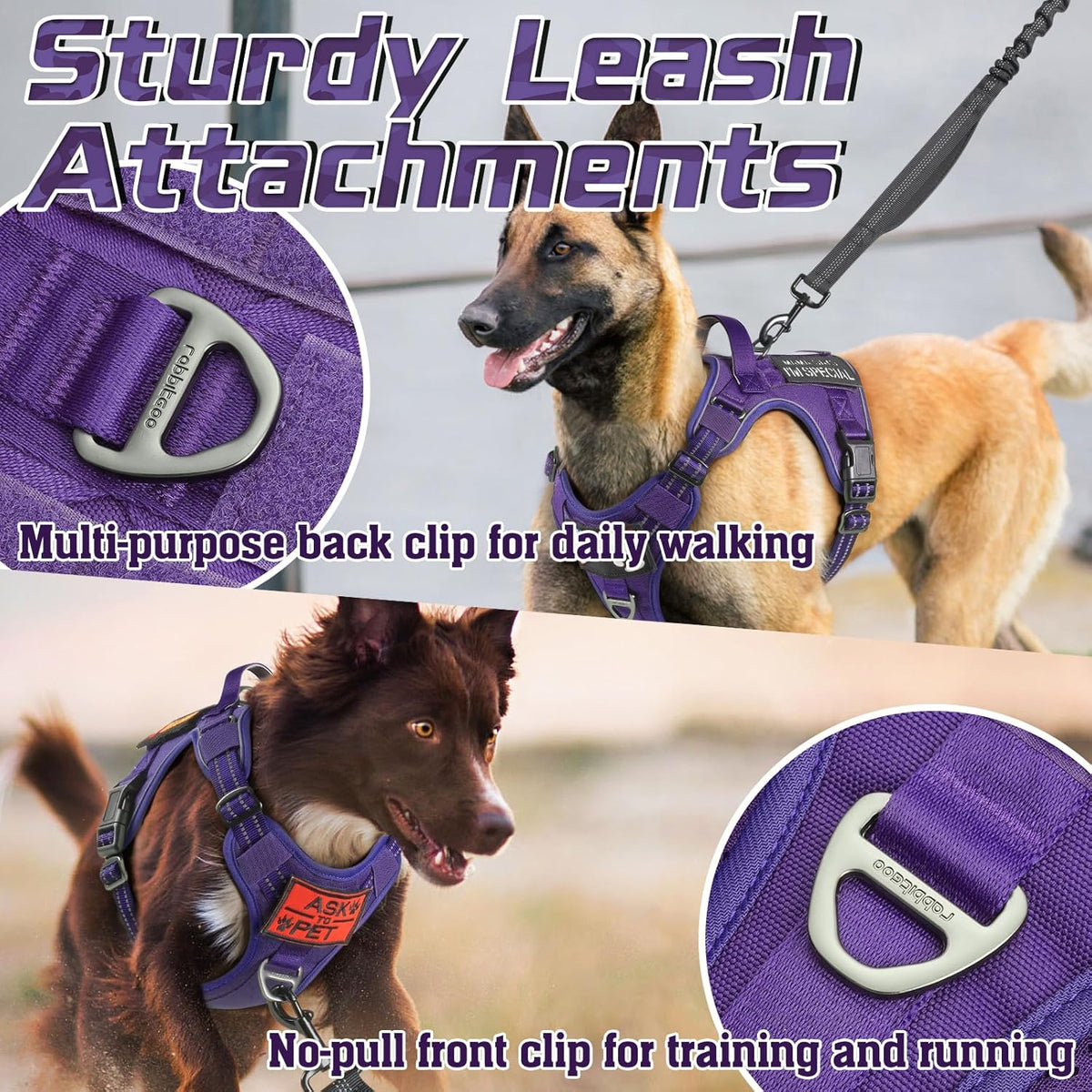 rabbitgoo Tactical Dog Harness for Large Dogs, No Pull Military Service Vest with Handle & Molle