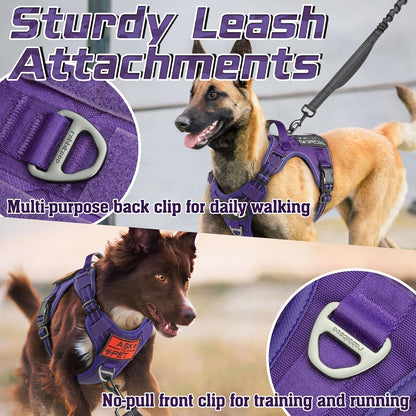 rabbitgoo Tactical Dog Harness for Large Dogs, No Pull Military Service Vest with Handle & Molle
