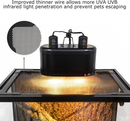 REPTI ZOO Full Glass 35 Gallon Reptile Tank, Front Opening Wide & Low Reptile Terrarium 36" x 18"x